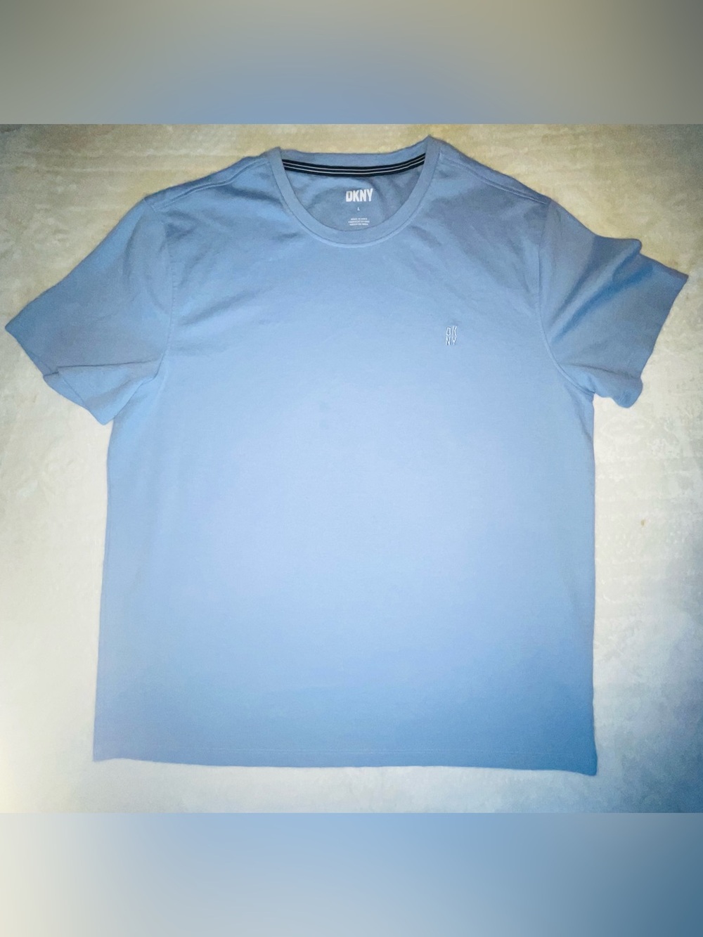 DKNY Ladies Pale Blue Short Sleeve Crew Tee